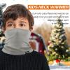 Kids Neck Warmer Gaiter Winter Fleece Face Neck Cover Balaclava Cold Weather Windproof Face Mask for Boys Girls (grey) view 3