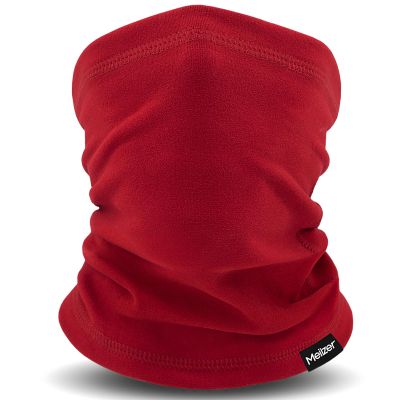 Meilzer Kids Neck Warmer Gaiter Winter Fleece Face Neck Cover Balaclava Cold Weather Windproof Face Mask for Boys Girls (red)