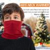 Meilzer Kids Neck Warmer Gaiter Winter Fleece Face Neck Cover Balaclava Cold Weather Windproof Face Mask for Boys Girls (red) view 3