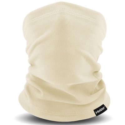 Meilzer Kids Neck Warmer Gaiter Winter Fleece Face Neck Cover Balaclava Cold Weather Windproof Face Mask for Boys Girls (beige)