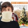 Meilzer Kids Neck Warmer Gaiter Winter Fleece Face Neck Cover Balaclava Cold Weather Windproof Face Mask for Boys Girls (beige) view 3
