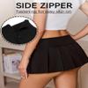 Avidlove Pleated Skirts for Women Sexy Costume Lingerie Mini Plaid Skirt Role Play Schoolgirl Outfits Black 3XL view 4