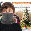 Meilzer Kids Neck Warmer Gaiter Winter Fleece Face Neck Cover Balaclava Cold Weather Windproof Face Mask for Boys Girls (dark grey) view 3