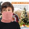 Kids Neck Warmer Gaiter Winter Fleece Face Neck Cover Balaclava Cold Weather Windproof Face Mask for Boys Girls (pink) view 3