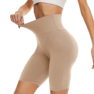 CAMPSNAIL Workout Biker Shorts Women - 3"/5"/8" High Waisted Tummy Control Spandex Booty Volleyball Shorts for Yoga Dance Nude