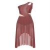 HULIJA Women Lyrical Ballet Dance Costume Sleeveless Asymmetrical Flowy Maxi Dress Modern Dance Dress Dustypink Small view 3