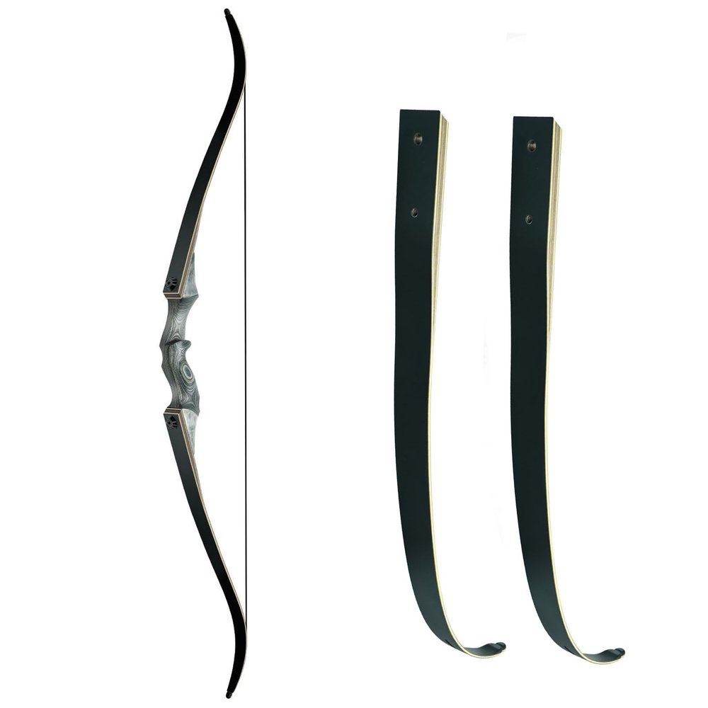 Black Hunter Takedown Recurve Bow 40lbs & Black Hunter Original Takedown Recurve Bow Limbs Replacement 60lbs, Right Hand