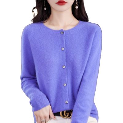 Cashmere Button Front Long Sleeve Cardi,Cashmere Sweaters Cardigan Women,Cashmere Cardigans for Women,Cashmere Sweater (Periwinkle Blue,XX-Large)