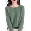 Cashmere Button Front Long Sleeve Cardigan Soft Warm Knit Elastic Jumpers,Cashmere Cardigans for Women,Cashmere Cardigan (Bluestone Green,X-Large) view 1