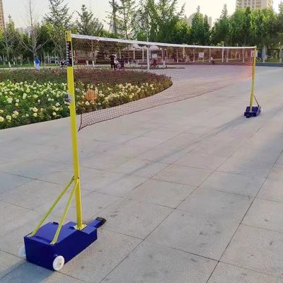 ZAIHW Backyards Training Badminton Net with Metal Pole and Heavy Duty Base, Kids Portable Tennis Net for Driveway, Garden, Stadium Court & Outdoor Team Sports