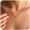 ELKEYE Versatile Luxury OT-Clasp Clavicle Necklace for Women 18K Gold-Plated with Micro-Pav Zircon Heart & Cross Pendant view 2