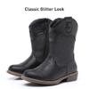 Ahannie Girls Glitter Cowboy Boots  Sparkly Western Cowgirl Boots with Side Zipper (Toddler/Little Kid/Big Kid)(Black/Glitter-9 Toddler) view 4