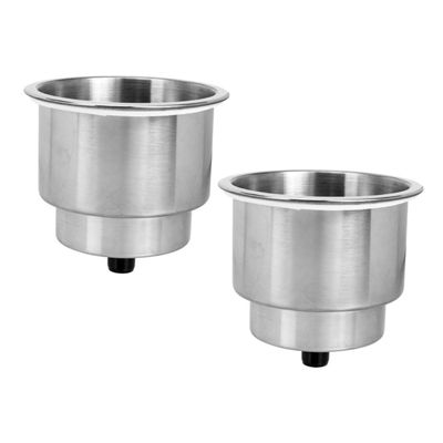 Happyyami 2pcs Stainless Steel Kayak Cup Holder Easy to Install Drink Holder for Boats Rvs and Outdoor Use Construction Design for Stable Beverage Support