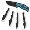KNINE OUTDOORS Hunting Pocket Knife with Replaceable Blades and Clip, Skinning and EDC for Deer Hunting, With 9 Blades (Blue) view 1