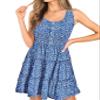 AUNEAL Womens Summer Dresses Sleeveless Button Down Casual Swing Mini Dress L view 1