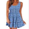 AUNEAL Womens Summer Dresses Sleeveless Button Down Casual Swing Mini Dress L view 2