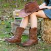 Ahannie Girls Cowboy Boots  Classic Western Embroidery Cowgirl Boots with Side Zipper (Toddler/Little Kid/Big Kid)(Brown-10 Toddler) view 2