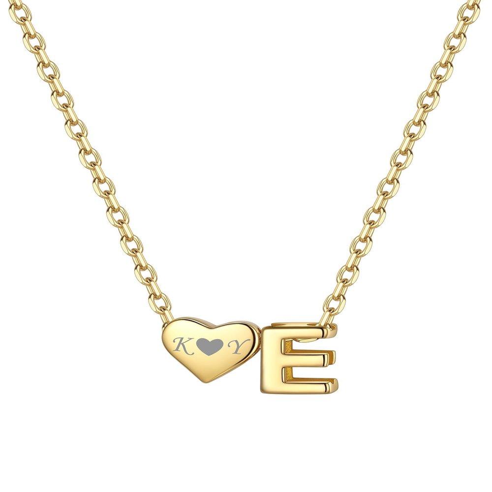 ChicSilver E Necklace Gold Plated Necklace for Women 14K Gold Plated Necklace Personalized Letter Necklace Gold Plated