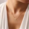 ChicSilver E Necklace Gold Plated Necklace for Women 14K Gold Plated Necklace Personalized Letter Necklace Gold Plated view 4