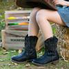 Ahannie Girls Cowboy Boots  Classic Western Embroidery Cowgirl Boots with Side Zipper (Toddler/Little Kid/Big Kid)(Black-8 Toddler) view 2