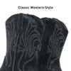 Ahannie Girls Cowboy Boots  Classic Western Embroidery Cowgirl Boots with Side Zipper (Toddler/Little Kid/Big Kid)(Black-8 Toddler) view 4