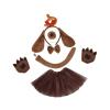 Vaveren Dog Costume Set Decorative Puppy Dog Headband tie Tail Nose Gloves Skirt, Brown Bone view 1