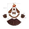 Vaveren Dog Costume Set Decorative Puppy Dog Headband tie Tail Nose Gloves Skirt, Brown Bone view 2