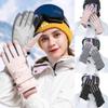 Dsgzkk Gloves,Women Winter Waterproof Snow Gloves Floral Embroidery Thermal Insulated Warm Non-Slip Snowboard Mittens view 2