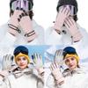 Dsgzkk Gloves,Women Winter Waterproof Snow Gloves Floral Embroidery Thermal Insulated Warm Non-Slip Snowboard Mittens view 4