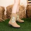 Ahannie Girls Glitter Cowboy Boots  Sparkly Western Cowgirl Boots with Side Zipper (Toddler/Little Kid/Big Kid)(Light Brown/Glitter-5 Big Kid) view 2