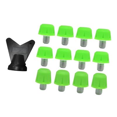 Aymzbd 12x Football Shoe Spikes Track Shoes Accessories M6 Threading Screw 8mm 11mm Football Boot Soccer for Competition, Green