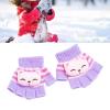 Dsgzkk Kids Winter Knitted Gloves Toddler Thicken Warm Cartoon Gloves Windproof Hand Warmers Unisex Baby Half Finger Gloves view 2