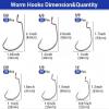 FINOSEAK 120Pcs Bass Hooks Set, Strong Offset Bass Fishing Hooks Freshwater Barbed Sharp Worm Hooks for Texas Rigging Fishing Extra Wide Gap 6 Sizes Assorted #1 1/0 2/0 3/0 4/0 5/0 view 2