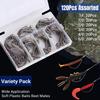 FINOSEAK 120Pcs Bass Hooks Set, Strong Offset Bass Fishing Hooks Freshwater Barbed Sharp Worm Hooks for Texas Rigging Fishing Extra Wide Gap 6 Sizes Assorted #1 1/0 2/0 3/0 4/0 5/0 view 4