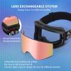 EXP VISION Ski/Snowboard Goggles Parent-child Snow Goggles Over Glasses for Men, Women Youth Kids (Adult Ski Goggles-Rose Gold) view 4