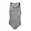 Men's See Through Fishnet Leotard One Piece Sleeveless Tank Top Bodysuit Nightwear Black view 1