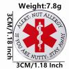 2pcs Medical Alert NUT ALLERGY Enamel Pins, Star of Life Nut Allergy Alloy Lapel Pins, Outdoor Clothing Backpack Hat Accessories view 2