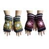 Dsgzkk Winter Knitted Gloves with Floral Pattern Women Half Finger Gloves Thicken Outdoor Cycling Skiing Gloves Keep Warm view 3