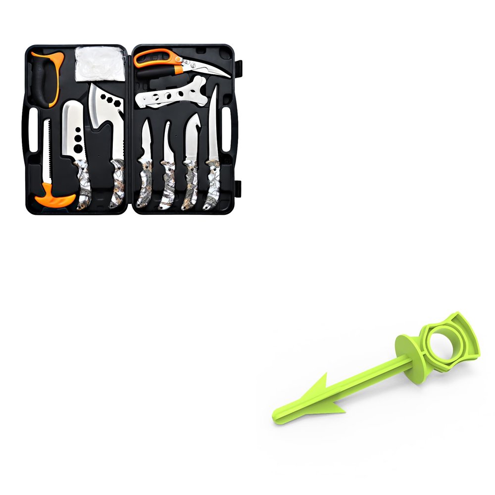 KNINE OUTDOORS Hunting Deer Knife Set Field Dressing Kit Portable Butcher Game Processor Set, utt Out Game Dressing Tool