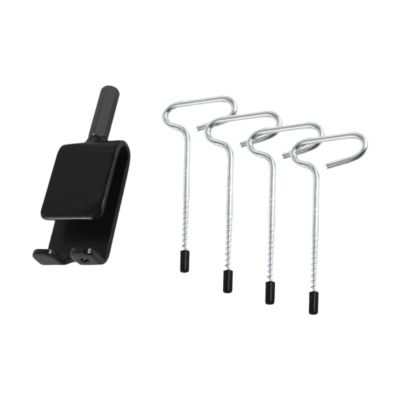 Amagogo Ice Anchor Tool Kit Drill Adapter with 4 Threaded Pegs Sturdy Shelter Stakes for Setting up Ice Fishing Shelter Tent Outdoor