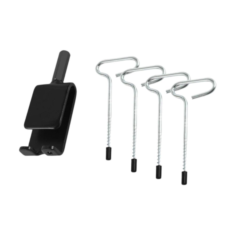 Amagogo Ice Anchor Tool Kit Drill Adapter with 4 Threaded Pegs Sturdy Shelter Stakes for Setting up Ice Fishing Shelter Tent Outdoor