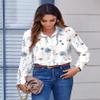Zeagoo Long Sleeve Shirts for Women Casual Fashion Clothes Floral Blouses Button Up Dressy Tops Ladies Work Outfit view 3