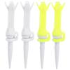 ChengyuWei 4Pcs PU Plastic Tees, 180 Degree Rotating 4 Claw Design, Lightweight and, Great Accessory for Lovers, White and Fluorescent Yellow view 1