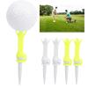 ChengyuWei 4Pcs PU Plastic Tees, 180 Degree Rotating 4 Claw Design, Lightweight and, Great Accessory for Lovers, White and Fluorescent Yellow view 2