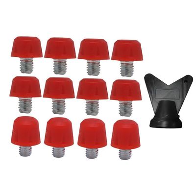 Menolana 12 Pieces Football Shoe Spikes Soccer Boot Cleats M6 Threaded Football Boot Rugby for Competition Training Indoor, Red