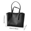 UxicRuya Women PU Leather Tote Bag Beach Top Handle Bag High Capacity Purse Lady Handbag, Black view 4