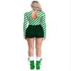 winying Women Christmas Dance Costume Long Sleeve Figure Skating Gymnastics Leotard Candy Cane Costume Green 3X-Large view 2