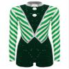 winying Women Christmas Dance Costume Long Sleeve Figure Skating Gymnastics Leotard Candy Cane Costume Green 3X-Large view 3