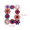 2pcs Rhinestone Shoe Flower Metal Decor Cap Decorations Hat Accessories Women Shoes Clip Buckle Shoes Bow Decoration Square Shoe Clips High Heel Rhinestones Women's Shoes (RedPinkBlue 6.4X4.8CM) view 2
