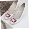 2pcs Rhinestone Shoe Flower Metal Decor Cap Decorations Hat Accessories Women Shoes Clip Buckle Shoes Bow Decoration Square Shoe Clips High Heel Rhinestones Women's Shoes (RedPinkBlue 6.4X4.8CM) view 4